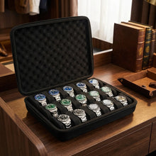 Load image into Gallery viewer, Estuche rígido organizador de relojes con 15 compartimentos
